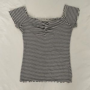 Striped Holister cropped shirt